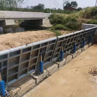 T036 a New Type of River Dam with Shield Shaped Steel Gate and Air-Filled Rubber Bags/Bladders SupportHydraulic Elevator Dam